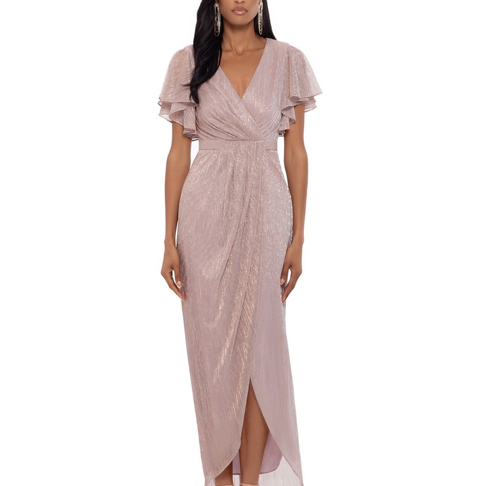 Betsy & Adam Gold Maxi Dress.  Mother of the Bride